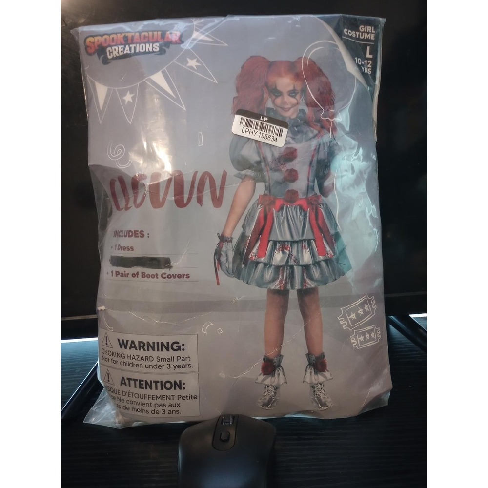 Spooktacular Creations Girls Evil Clown Costume Large 10-12 Halloween Dress
